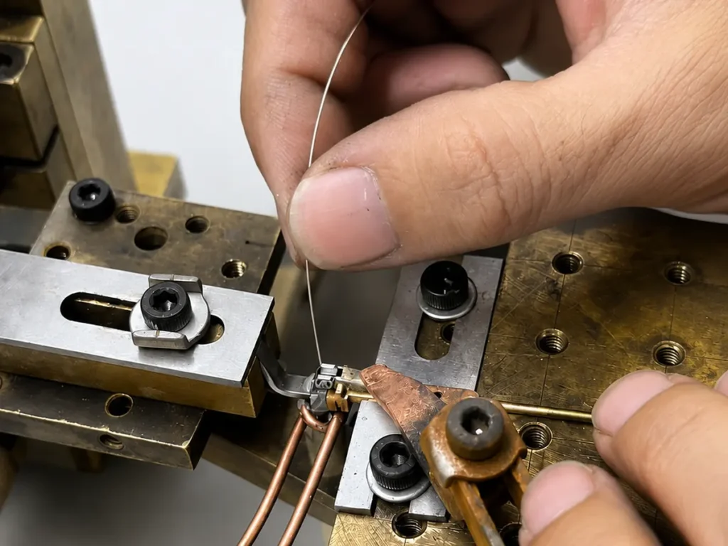 Precision welding of custom metal eyewear frame components